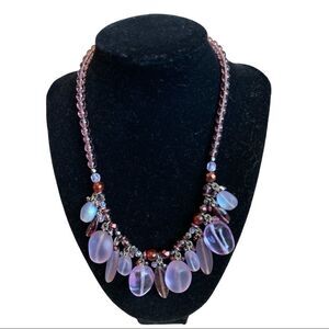 Vintage Multi Color, Stone and Glass Necklace with Extender